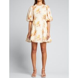 Zimmermann Rosa Linen Floral Minidress Size 2 US 8
